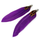 Plunksnų pakabukas violetinis 8 cm