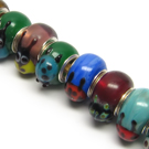 Įvairiaspalvis Pandora stiliaus karoliukų 13 mm rinkinys 10 vnt.