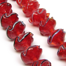 Lampwork gėlytė raudonos spalvos 14 mm