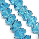 Lampwork gėlytė žydros spalvos 14 mm