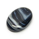 Juodo raštuoto agato pakabukas 30x20 mm