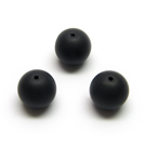 Juodo matinio stiklo karoliukai rutuliuko formos 10 mm