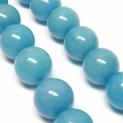 Šviesiai melsvos pastelinės spalvos žadeito karoliukai 14 mm