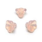 Rausvo opalito spalvos stiklinė kepurėlė - gėlytė 10x12 mm