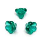 Persiškai žalia stiklinė kepurėlė - gėlytė 10x12 mm