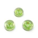 Salotinės lampwork stiklo rondelės su gėlytėmis 13x8 mm