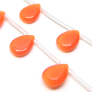 Katės akis oranžinė plokščio lašelio formos 16x12 mm