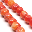 Žadeitas oranžinis briaunuoto rutuliuko formos 10 mm