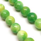 Žadeitas žalsvai gelsvas margas apskritas 10 mm