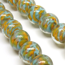 Lampwork stiklas meslvai oranžinis apvalus 14 mm