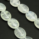 Kvarcas dirbtinis žalsvas pupelės formos 14x10 mm