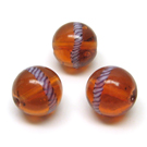 Lampwork stiklo rutuliukai rudi 15 mm