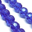 Stiklas facetuotas mėlynas 10 mm Stiklas facetuotas mėlynas 10 mm