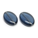 Stiklas pilkai melsvas plokščio ovalo formos 19x13 mm