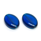Stiklas mėlynas plokščio ovalo formos 19x13 mm