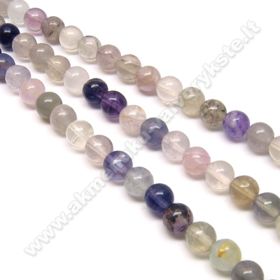 Fluoritas 6mm rutuliuko formos, vėrinys