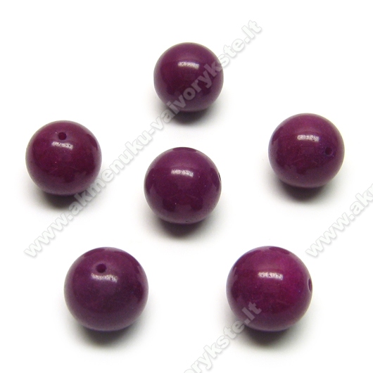 Žadeitas tamsiai violetinis apvalus 14 mm