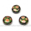 Stiklas žalsvas taškuotas diskelio formos 10 mm