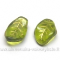 Žalias stiklinis lapelis 9x14 mm