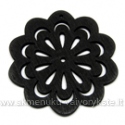 Medinė "gėlytė" juoda 4,9 cm