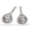 Sidabro spalvos ažūrinis pakabutis "Lašas" 27x12 mm