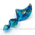 Mėlynas lampwork stiklo pakabukas - spiralė 65x25 mm