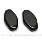 Juodas stiklas pailgo šešiakampio formos 20x11 mm