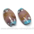 Lampwork stiklas ovalinis pasteliškai alyvinis 27 mm
