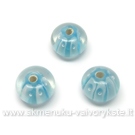 Lampwork karoliukai žydri 12x8 mm