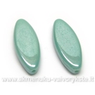 Stiklas turkio spalvos lapelio formos padengtas švelniu perlamutru 20x8 mm
