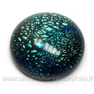 Rankų darbo "Dichroic" stiklo kabošonas žaliai mėlynas įvairiaspalvis 18 mm