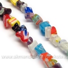 Melfiori stiklo skaldos 5 mm karoliukų juosta 44 cm