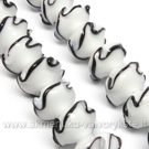 Lampwork gėlytė baltos spalvos 14 mm