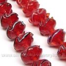 Lampwork gėlytė raudonos spalvos 14 mm