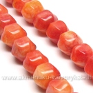Žadeitas oranžinis briaunuoto rutuliuko formos 10 mm