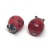 Lampwork boružėlės raudonos spalvos 12x9 mm