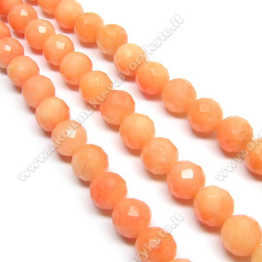 Žadeitas facetuotas šviesiai oranžinis 10 mm