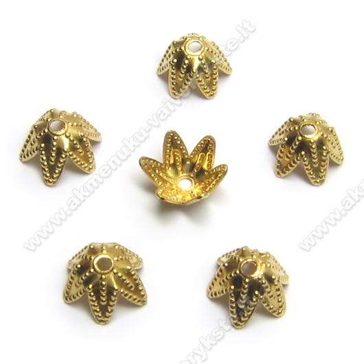 Sendinto Aukso spalvos kepurėlės gėlytės formos 6 mm