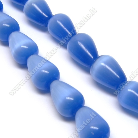 Katės akis mėlyna lašelio formos 12x8 mm