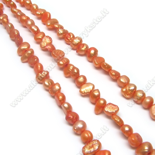 Perlų oranžinių 5 mm juosta 37 cm