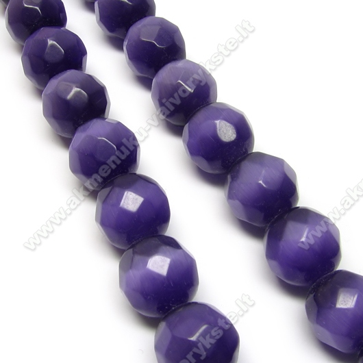 Katės akis violetinė facetuota 12 mm