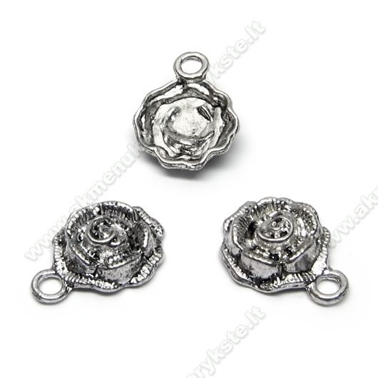 Tibeto sidabro pakabutis "Rožės žiedas" 13 mm.