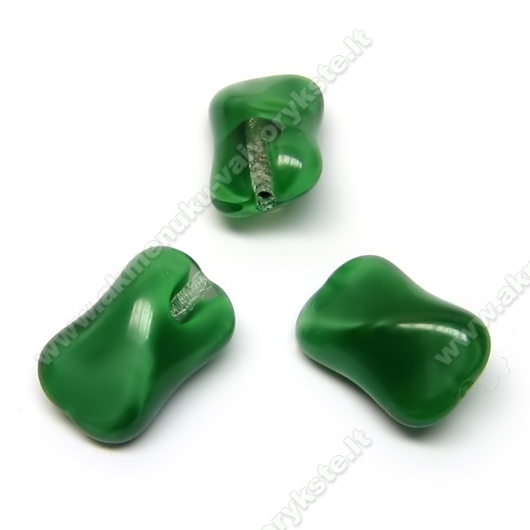 Stiklas žalias margas pagalvėlės su briauna formos 14 mm