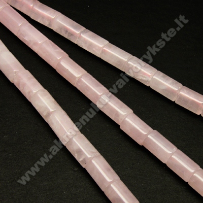 Rožinis kvarcas cilindro formos 12 mm