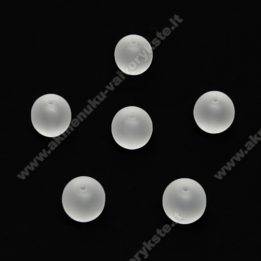 Baltas matinis pusiau skaidrus stiklas rutuliuko formos 6 mm