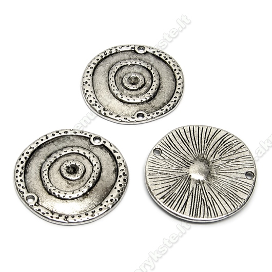 Tibeto sidabro intarpas  - sujungimas "Diskas-diske"