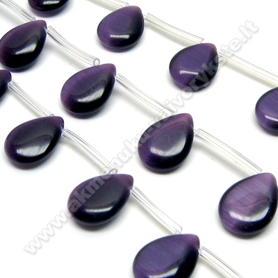 Katės akis violetinė plokščio lašelio formos 16x12 mm