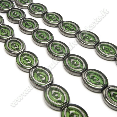 Žalias stiklas pasidabruotas 16 mm