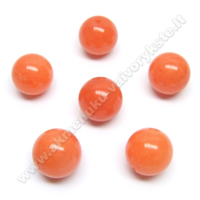 Žadeitas pastelinės oranžinės spalvos apvalus 14 mm