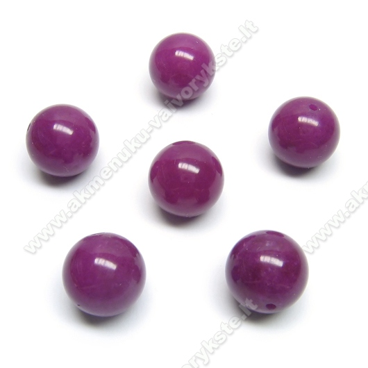 Žadeitas ryškios ciklameno spalvos apvalus 14 mm